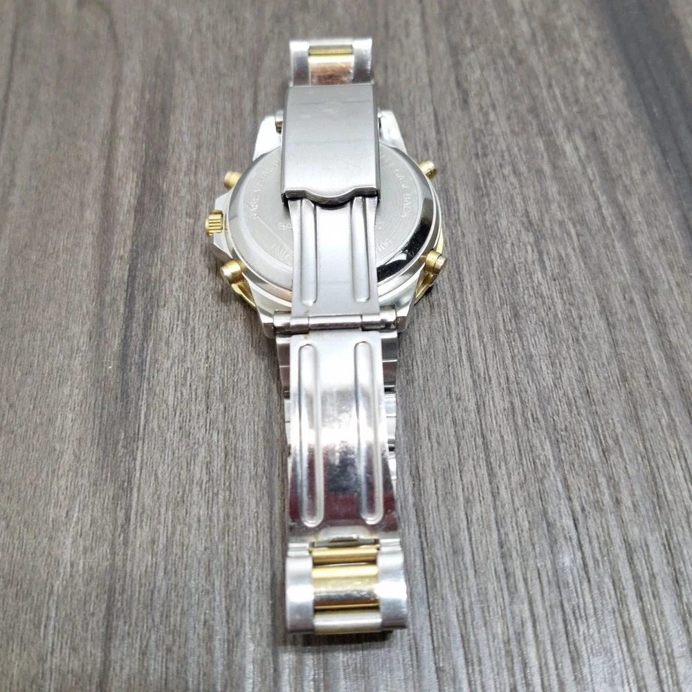 Wrangler Mens Two Tone Ana-Digi Chronograph Watch Silver Gold QA-124 50M